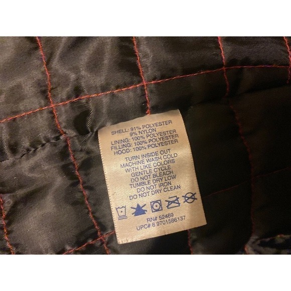 Faded Glory Originals Men's Size LargeThick Red Zip Jacket Zippered Hood Pockets - Picture 9 of 13